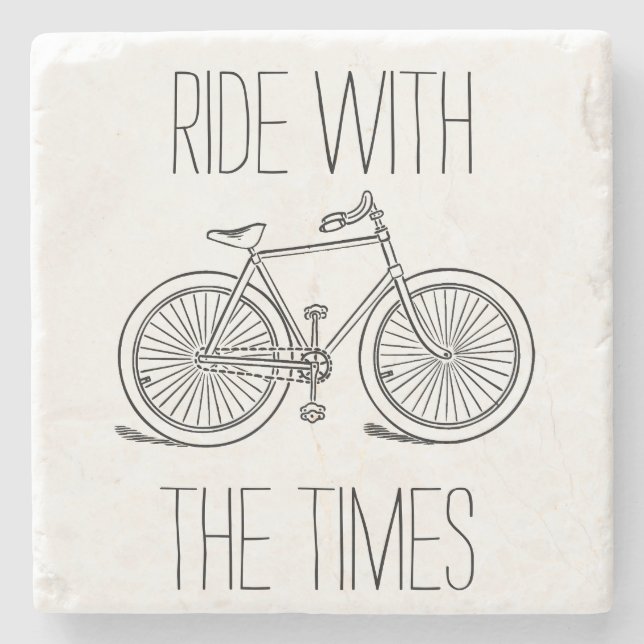 Stylish Ride With The Times Bicycle Stone Coaster (Front)