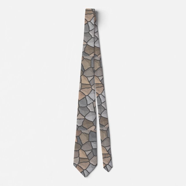 Stylish Rock Stone Pattern Masonry Pattern Tie (Front)