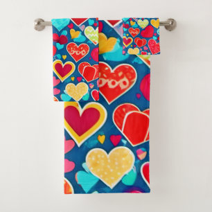 Stylish Romance: Chic Hearts Elegance Bath Towel Set