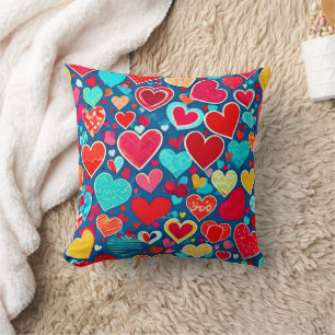 Stylish Romance: Chic Hearts Elegance Cushion
