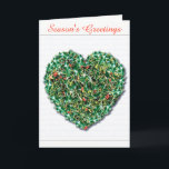 Stylish romantic Holly Heart christmas card<br><div class="desc">A Christmas card with a point. Stylish and romantic,  send someone your red berried holly heart this christmas time.</div>