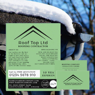 Stylish Roof, Roofer, Roofing Contractor Advert Flyer