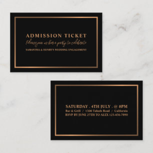 Stylish Rose Gold & Black, Admission Ticket