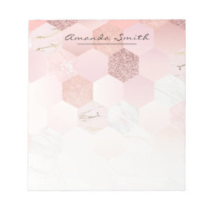 Stylish Rose Gold Custom Name Notepad