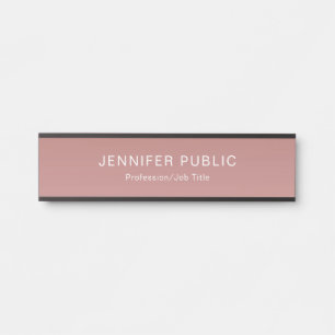 Stylish Rose Gold Elegant Modern Template Door Sign