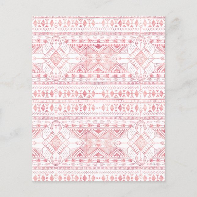 Stylish Rose Gold Geometric Tribal Aztec Pattern (Front)