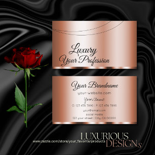 Stylish Rose Golden Glamourous Modern and Simple Business Card