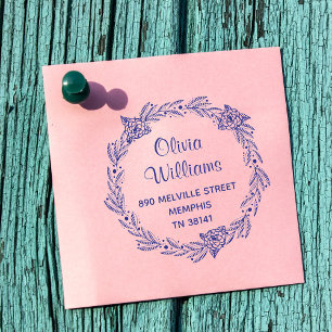 Stylish Round Return Address Pre Inked Stamp Seal