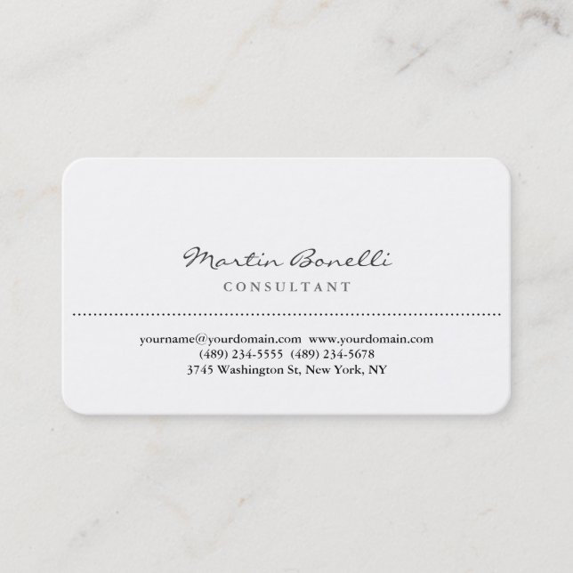 Stylish Rounded Corner Consultant Business Card (Front)