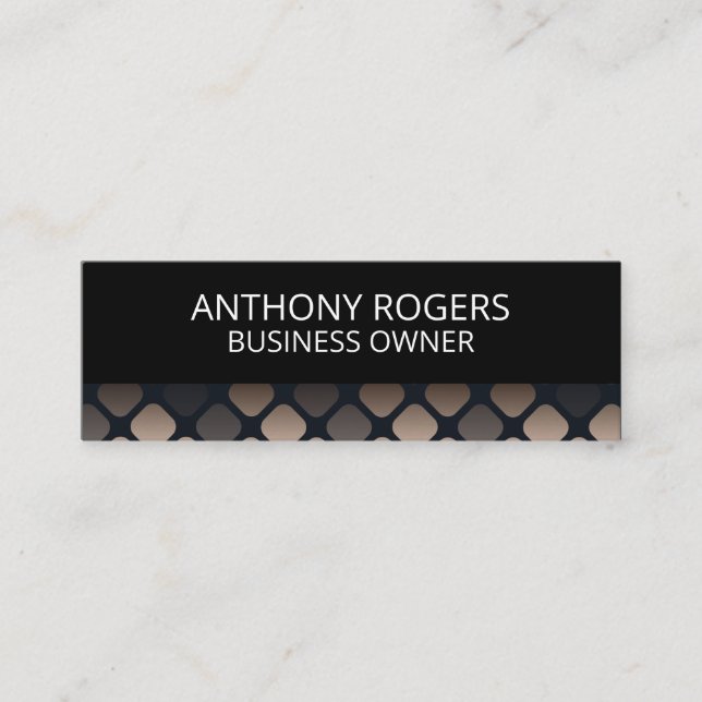 Stylish Rounded Square Pattern Mini Business Card (Front)