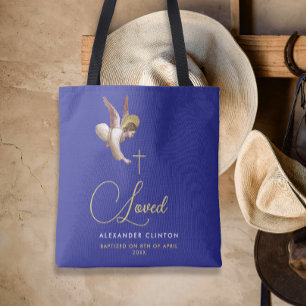 Stylish Royal Blue Guardian Angel Blessings Faith  Tote Bag