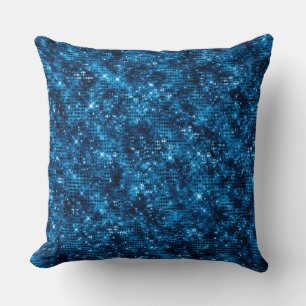 Stylish Royal Blue Shimmer Glitter Glam Pattern Cushion