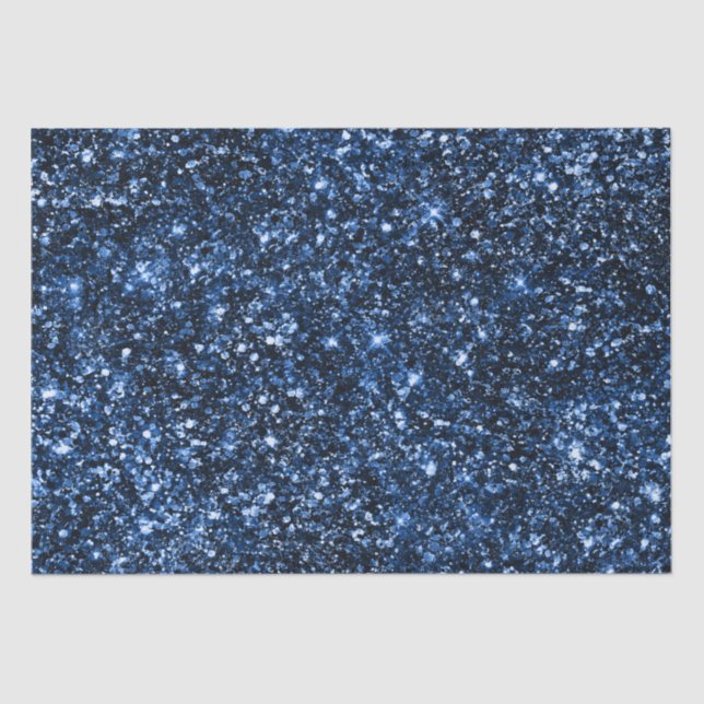 Stylish Royal Blue Shimmer Glitter Glam Pattern Tissue Paper (Front)