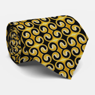 Stylish Royal Yellow Black Pattern Tie