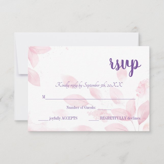 Stylish RSVP Card – Fully Customisable (Front)