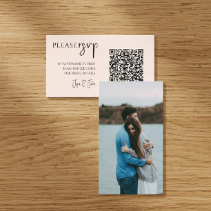 Stylish RSVP Card with Your Photo and QR Code