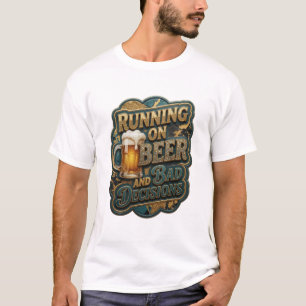 Stylish RUNNING ON BEER AND BAD DECISIONS T-Shirt