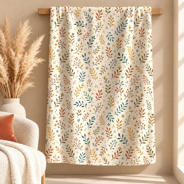Stylish Rust Sage Boho Throw Blanket Design Art (Stylish Rust Sage Boho Throw Blanket Design Art)