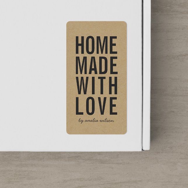 Stylish Rustic Bold Homemade with Love Faux Kraft (Creator Uploaded)