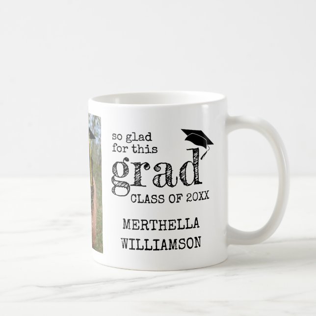 Stylish Rustic Photo Graduation Coffee Mug (Right)
