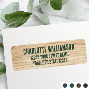 Stylish Rustic Woodgrain Green Return Address