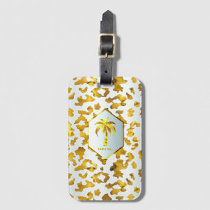 Stylish Safari Chic Gold Leopard Print Luggage Tag