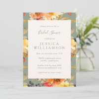 Stylish Sage Botanical Watercolor Bridal Shower