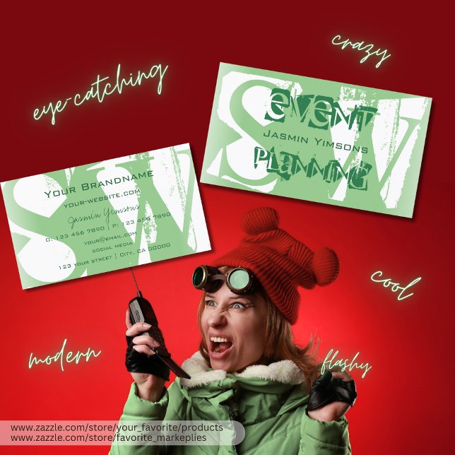 Stylish Sage Green and White with Monogram Modern Business Card (Creator Uploaded)