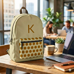 Stylish Sage with Brown Print Cut Sew Bag Backpac