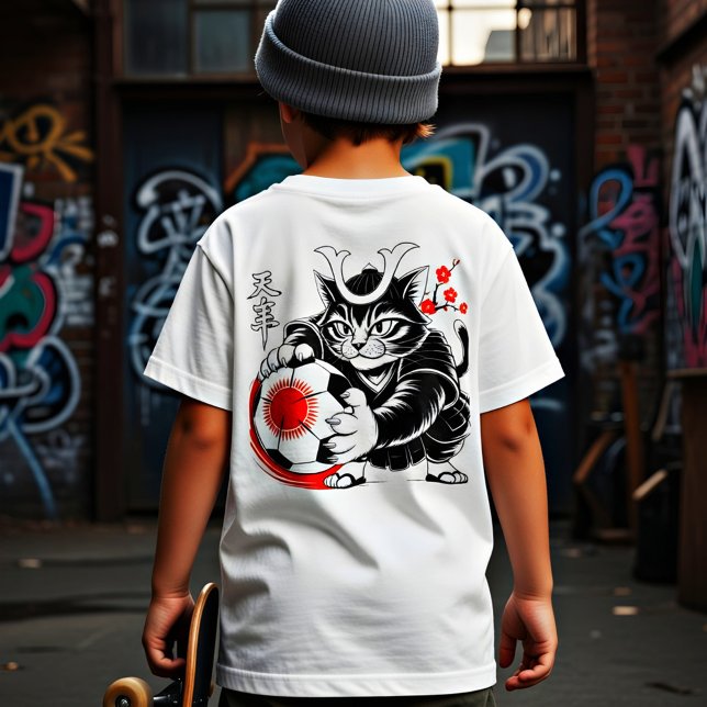 Stylish Samurai Cat Japan Soccer For Football fans T-Shirt (Creator Uploaded)