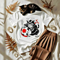 Stylish Samurai Cat Japan Soccer For Football fans