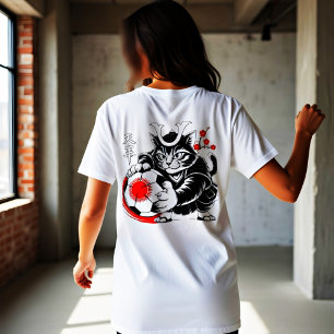 Stylish Samurai Cat Japan Soccer For Football fans Tri-Blend Shirt