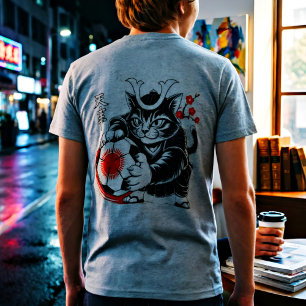 Stylish Samurai Cat Japan Soccer For Football fans Tri-Blend Shirt