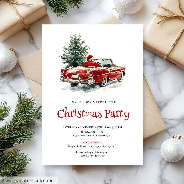 Stylish Santa Pine Wreath Office Party Invitation (Stylish Santa Pine Wreath Office Party Invitation

)