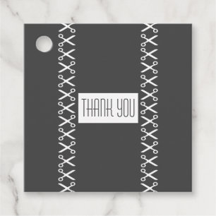 Stylish Scissors Hairdresser Tailor Thank You Favour Tags