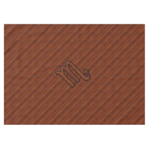 Stylish Scorpio Zodiac Symbol in Mahogany Tablecloth