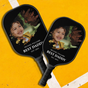 Stylish Scratched Effect Photo   Personalized Pickleball Paddle