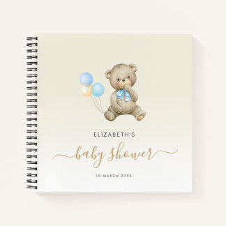 stylish script baby shower guestbook notebook