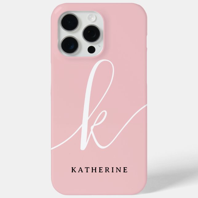  Stylish Script Blush Pink Case-Mate iPhone Case (Back)