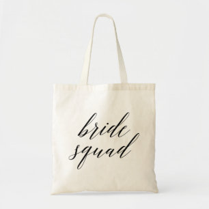 Stylish Script Bride Squad Tote Bag
