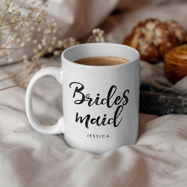 Stylish Script "Bridesmaid" Personalised Coffee Mug (Creator Uploaded)