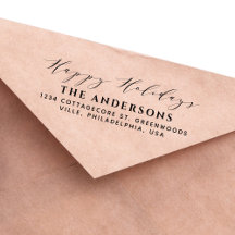 Stylish Script Calligraphy Happy Holidays Family