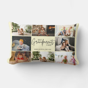 Stylish Script Collage Best Grandparents Evers  Lumbar Cushion