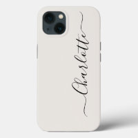Stylish script custom name modern girly chic
