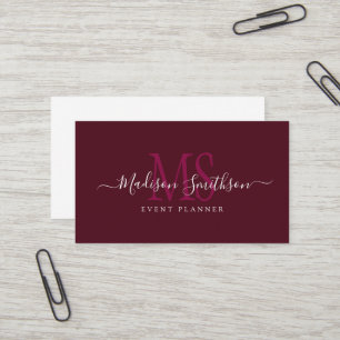 Stylish Script Event Planner Business Card