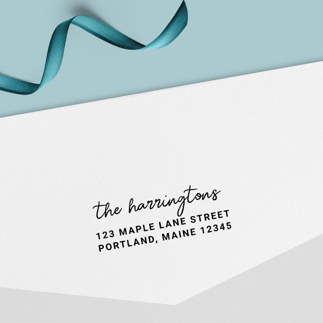 Stylish Script Family Name Return Address Self-inking Stamp (Creator Uploaded)