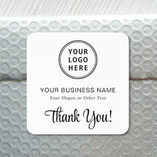 Stylish Script Logo Thank You Square Sticker