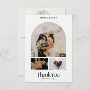 Stylish Script Love Heart Wedding Thank You Photo  Invitation