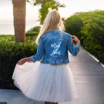 Stylish Script "Maid of Honour" Personalised Denim Jacket<br><div class="desc">Fun personalised bridal party design.</div>