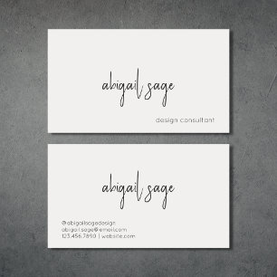 Stylish Script Modern Minimalist Dark on Light Business Card